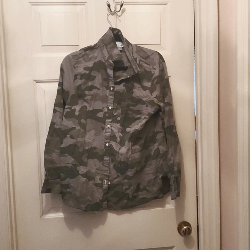 Camo button down